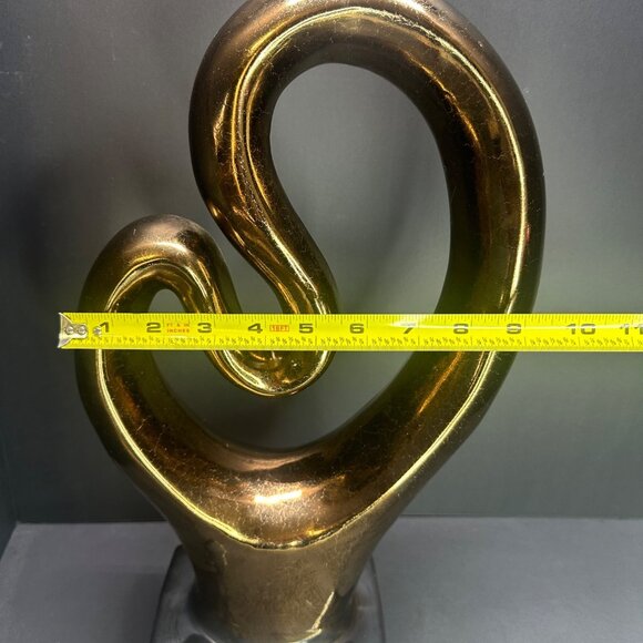 Three Hands Abstract Sculpture Table Top Display Gold Ceramic Home Decor 16.5" - Picture 9 of 10